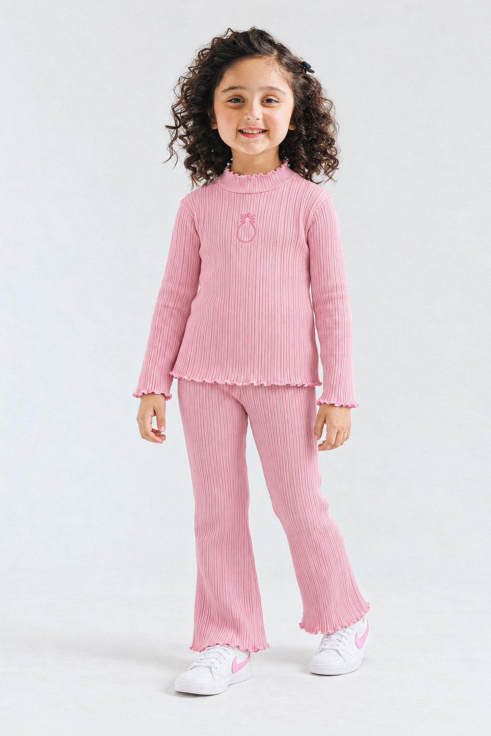 EMBROIDERED RIBBED CO-ORD SET