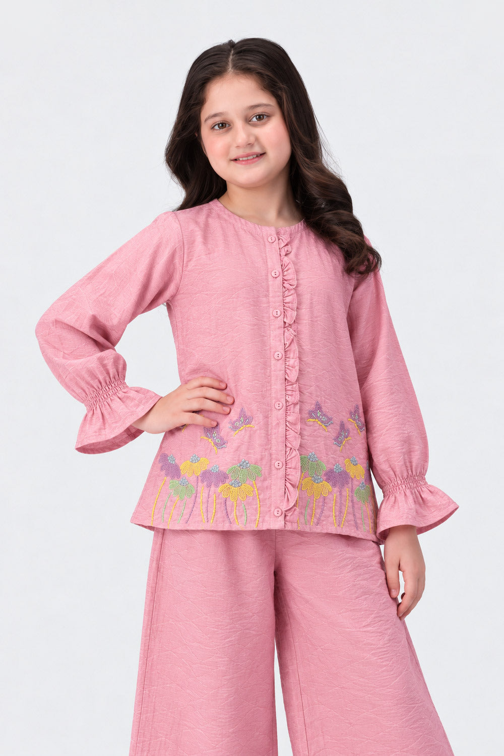 GIRLS EMBROIDERED  CO-ORD SET
