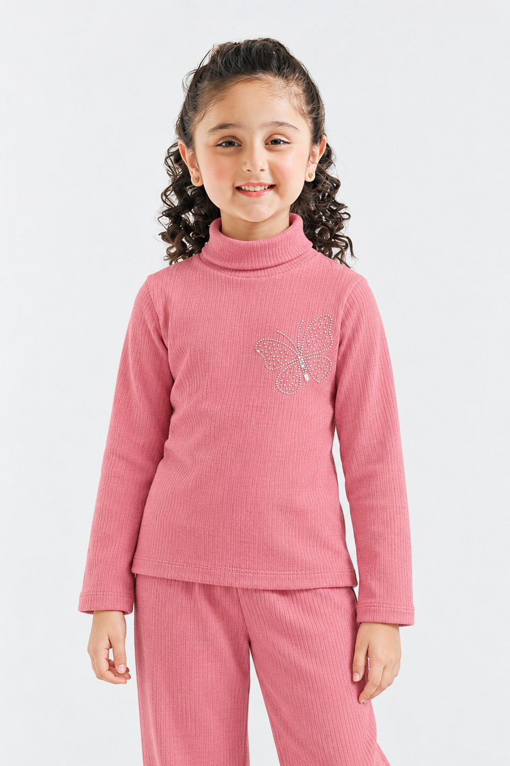 DIAMANTIES RIBBED HIGH NECK
