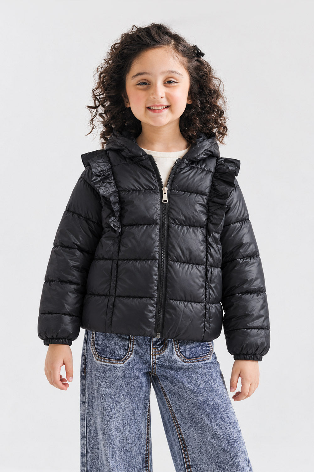 RUFFLE PUFFER JACKET