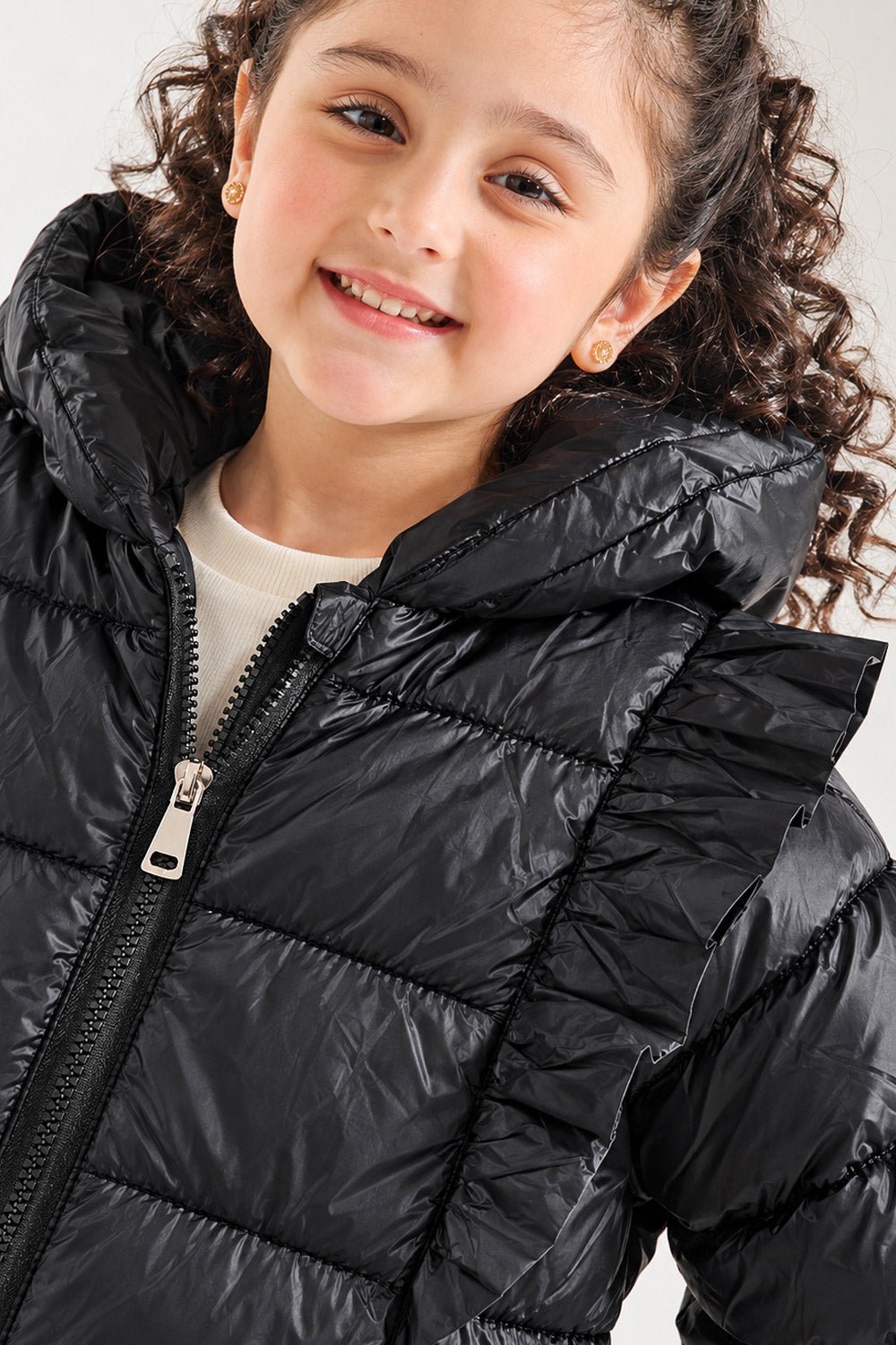 RUFFLE PUFFER JACKET
