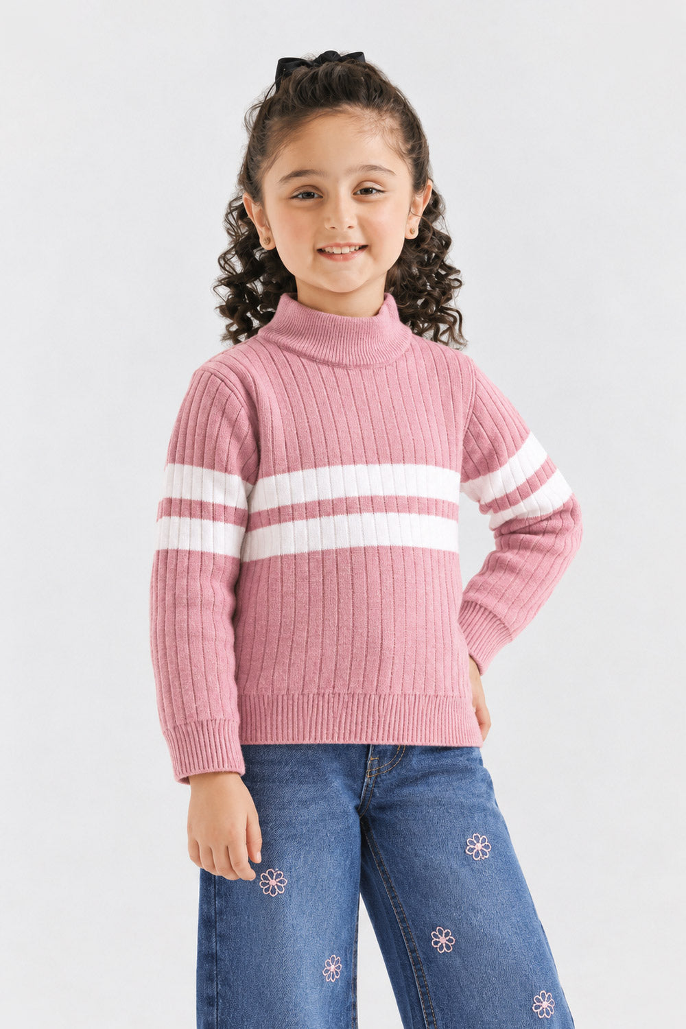 GIRLS MOCK NECK SWEATER