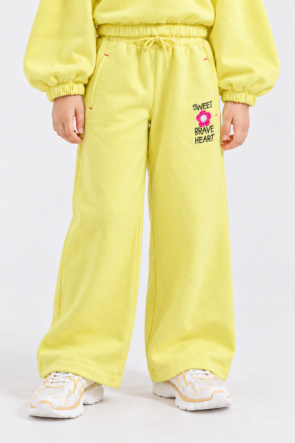 EMBROIDERED WIDE LEG TROUSER