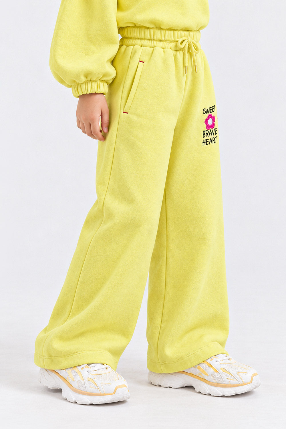 EMBROIDERED WIDE LEG TROUSER
