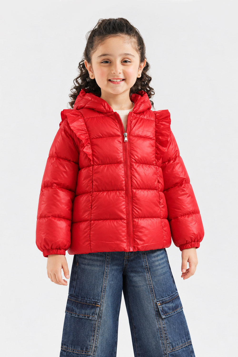 RUFFLE PUFFER JACKET
