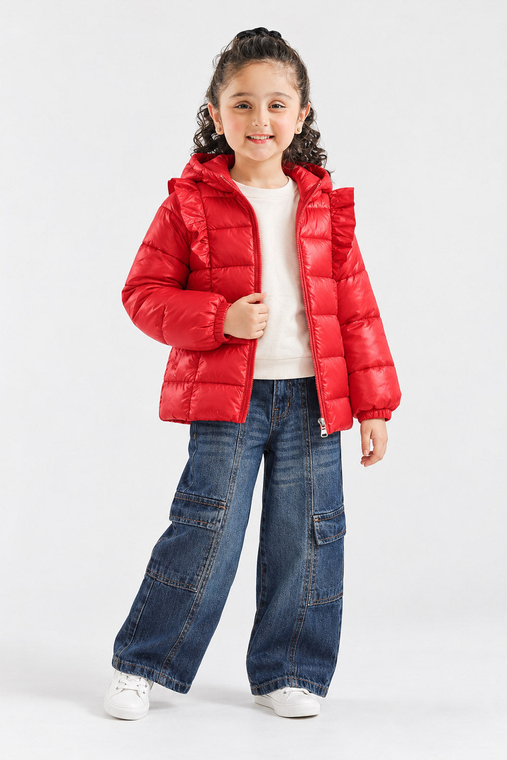RUFFLE PUFFER JACKET