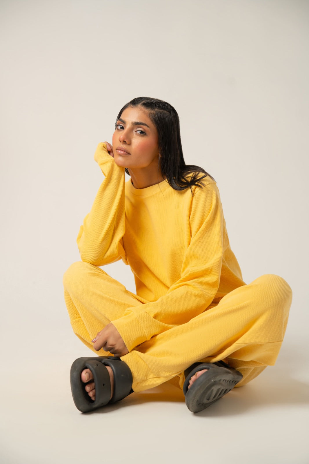 Yellow Ribbed CO-ORD SET