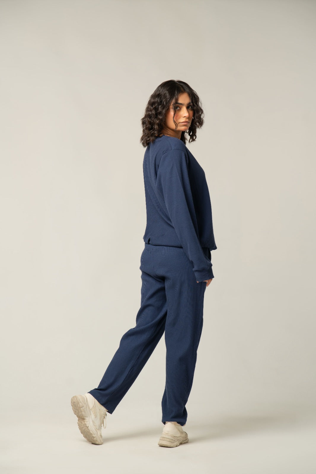 Navy Blue Ribbed CO-ORD SET