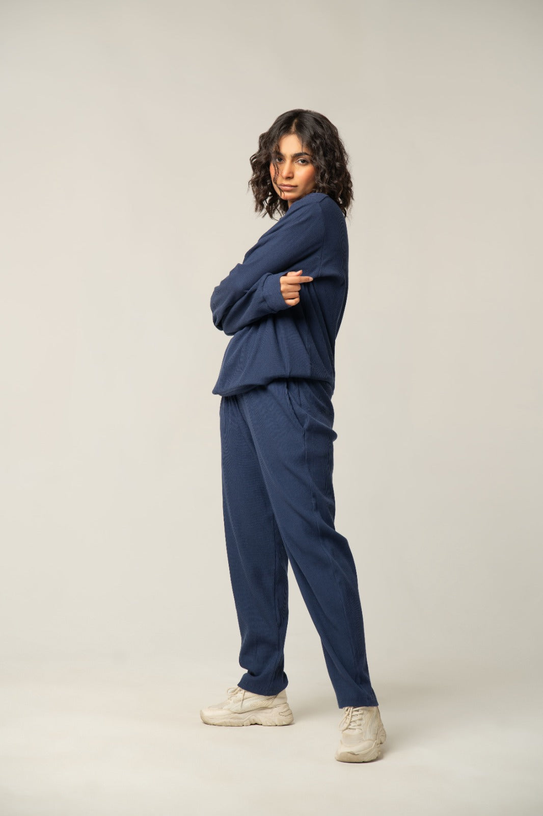 Navy Blue Ribbed CO-ORD SET