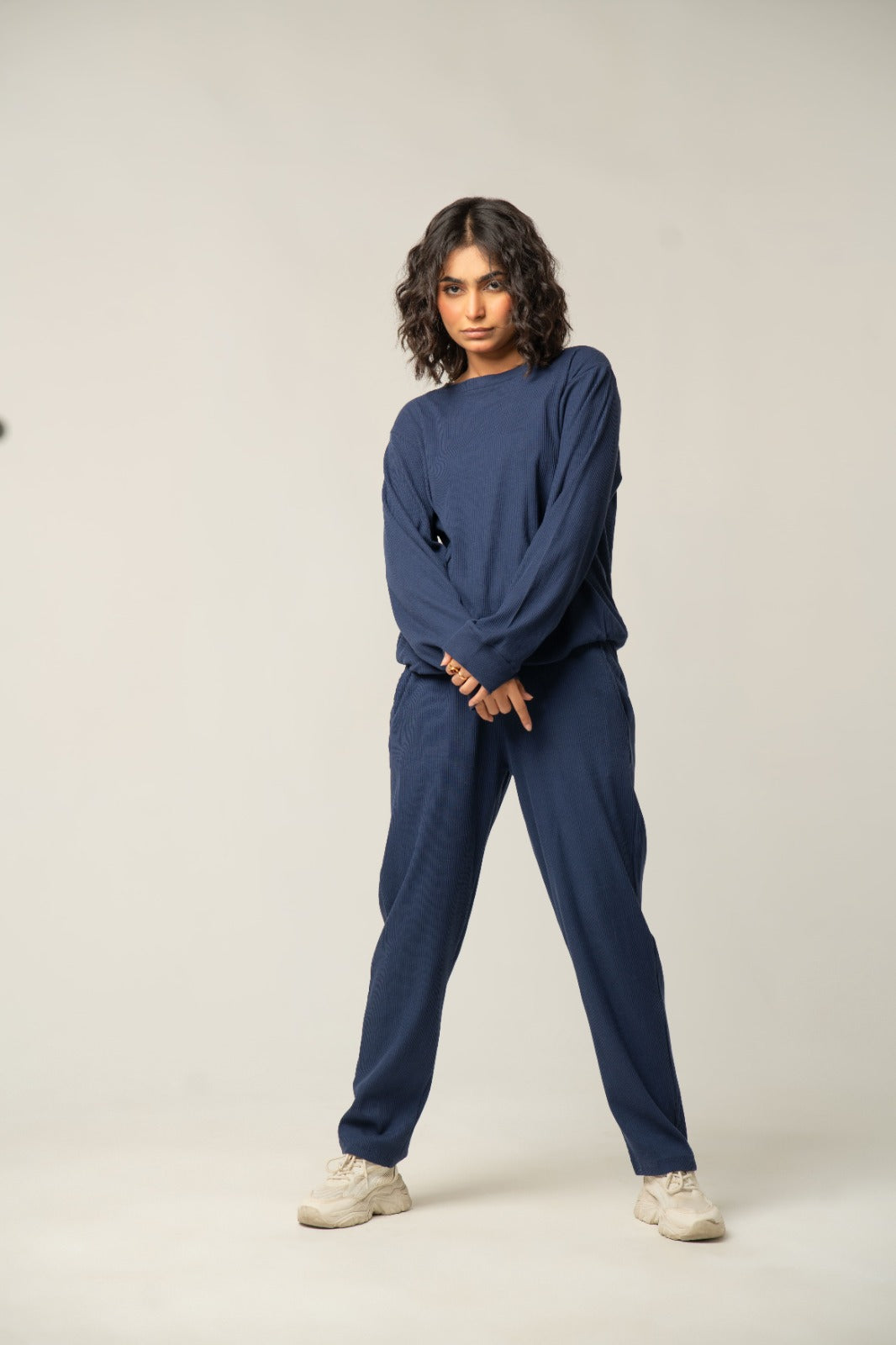 Navy Blue Ribbed CO-ORD SET