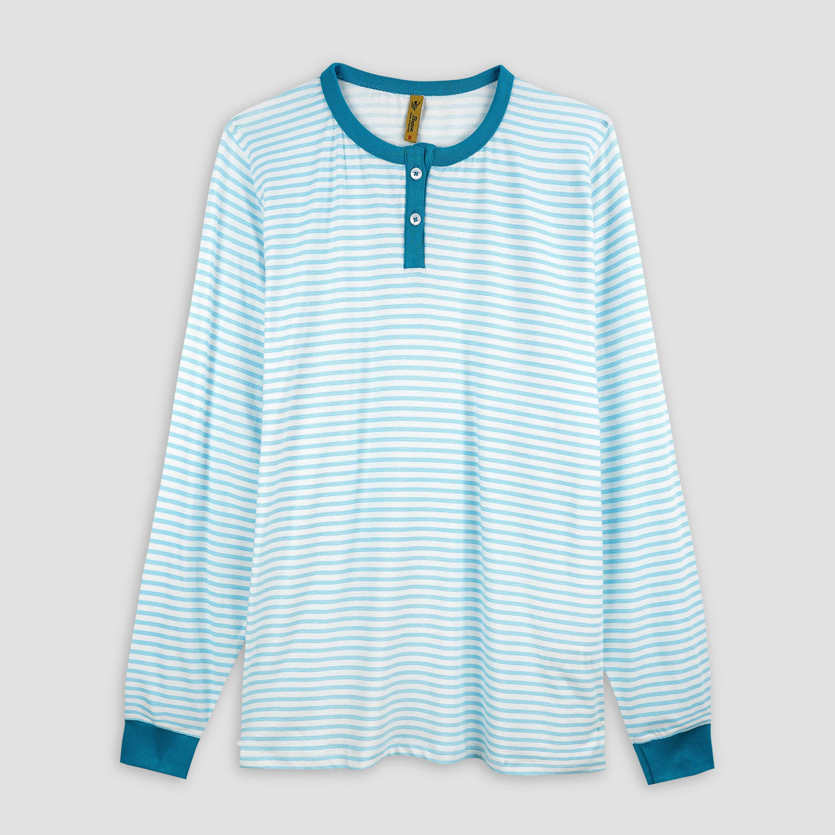 Striped Henley Knit T-Shirt