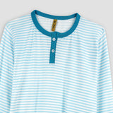 Striped Henley Knit T-Shirt