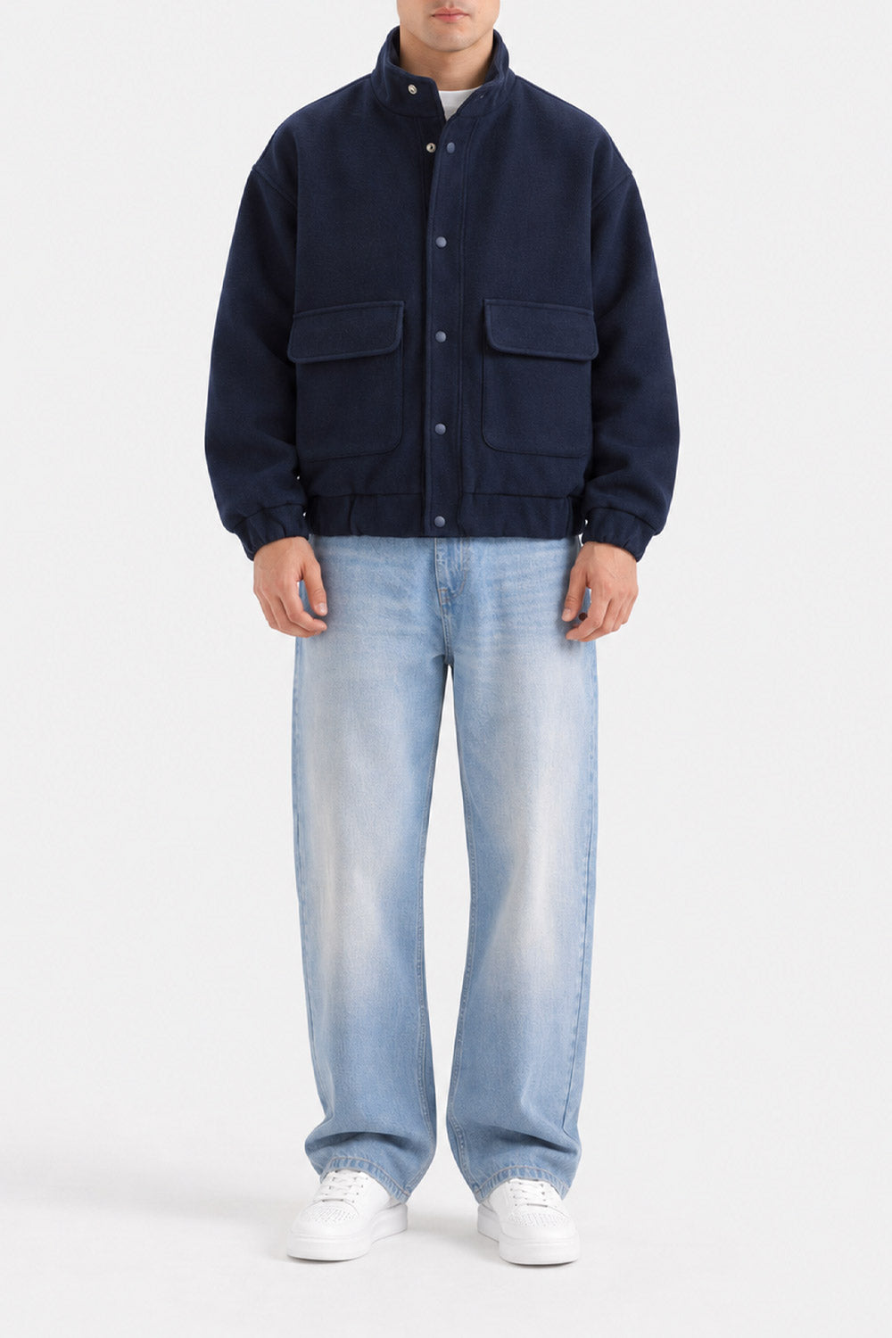 MOCK NECK WOOL JACKET