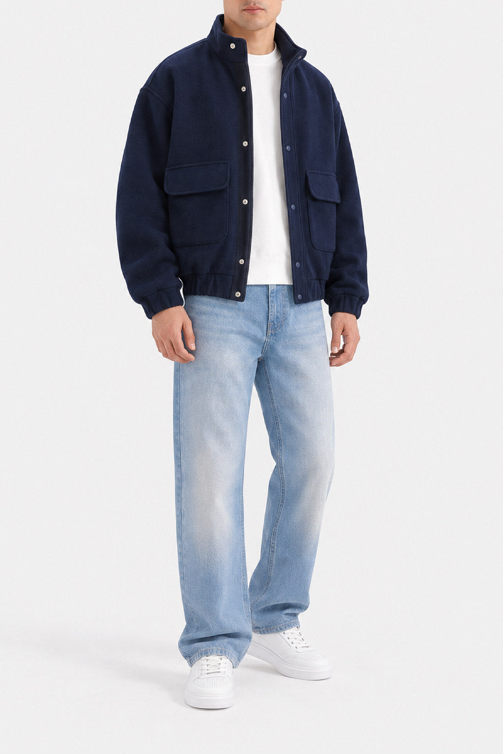 MOCK NECK WOOL JACKET