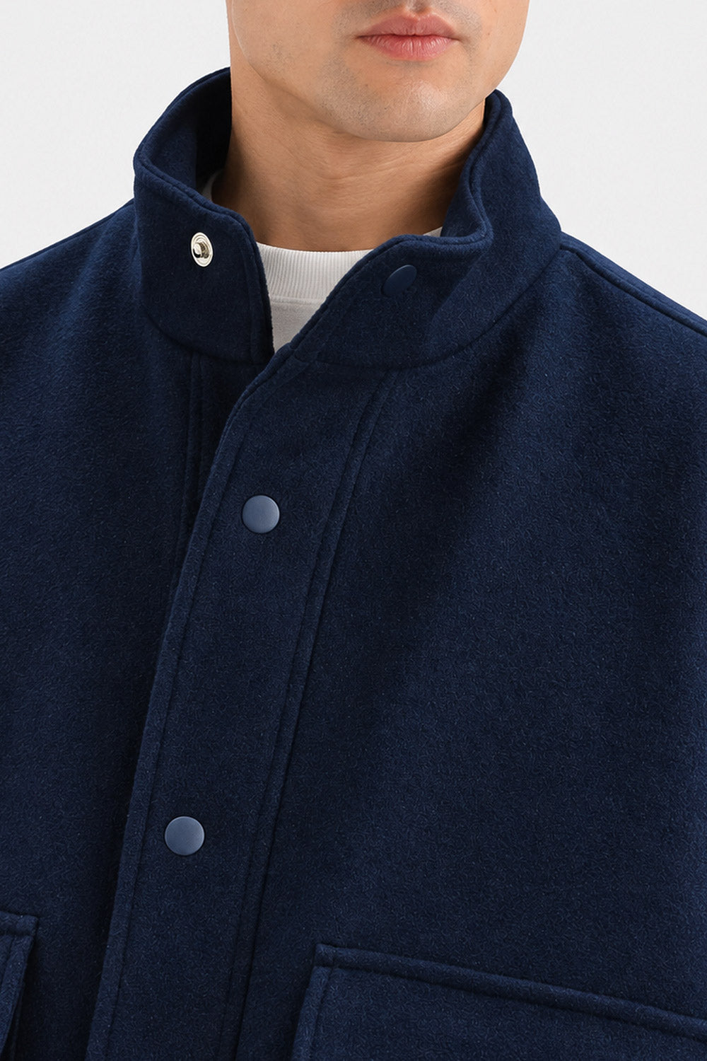 MOCK NECK WOOL JACKET
