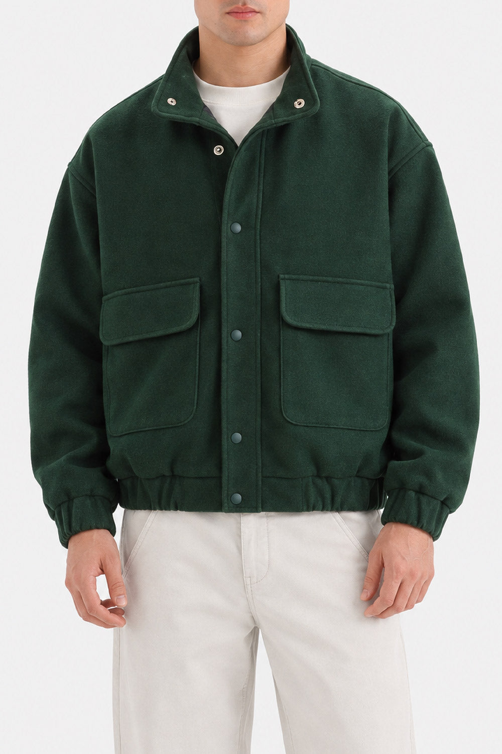 MOCK NECK WOOL JACKET