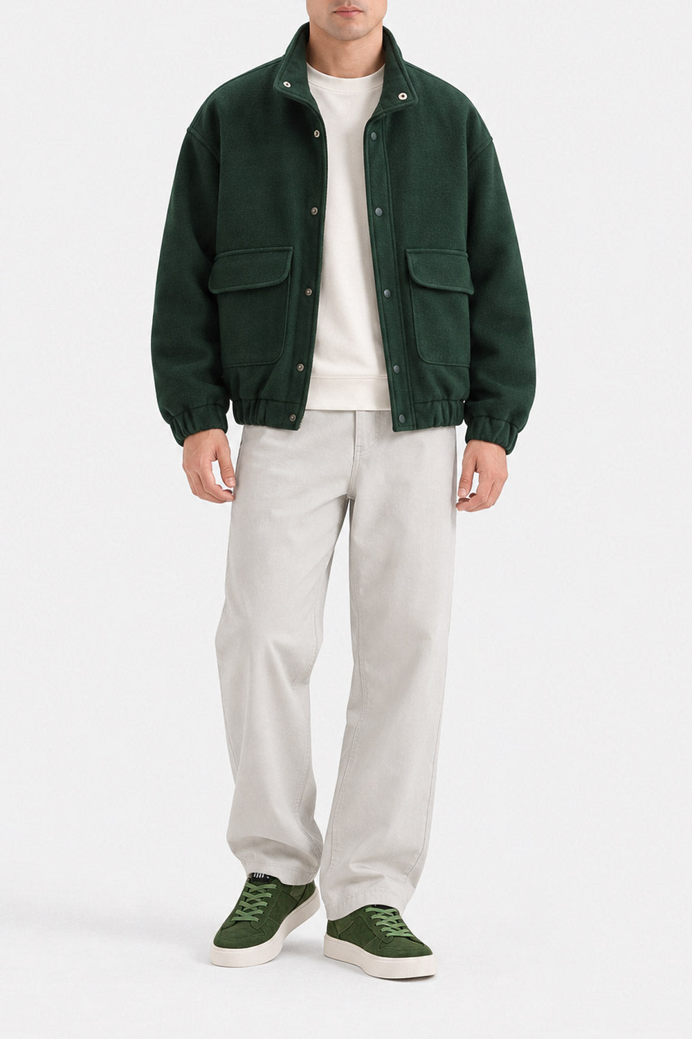 MOCK NECK WOOL JACKET