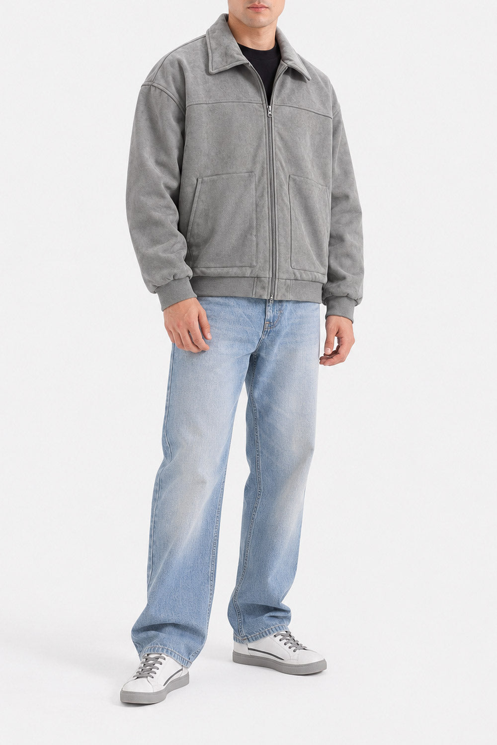 ZIP-UP SUEDE JACKET