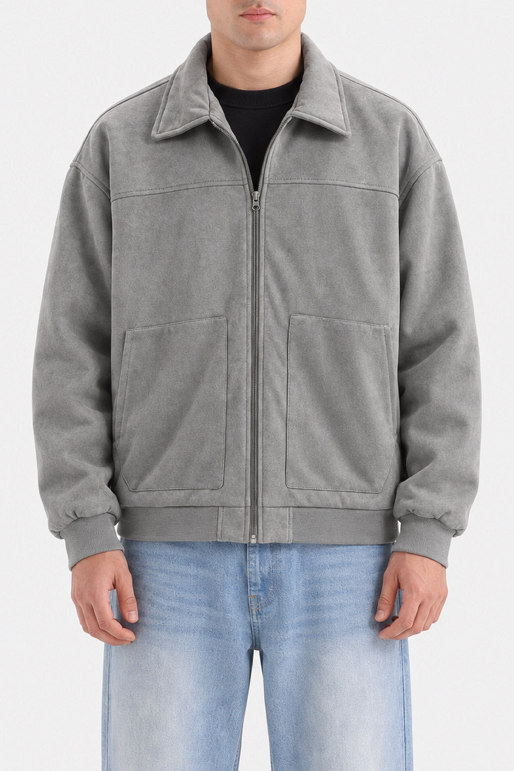 ZIP-UP SUEDE JACKET