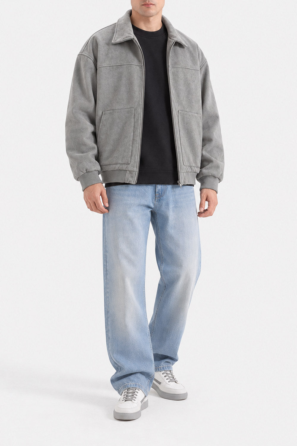 ZIP-UP SUEDE JACKET