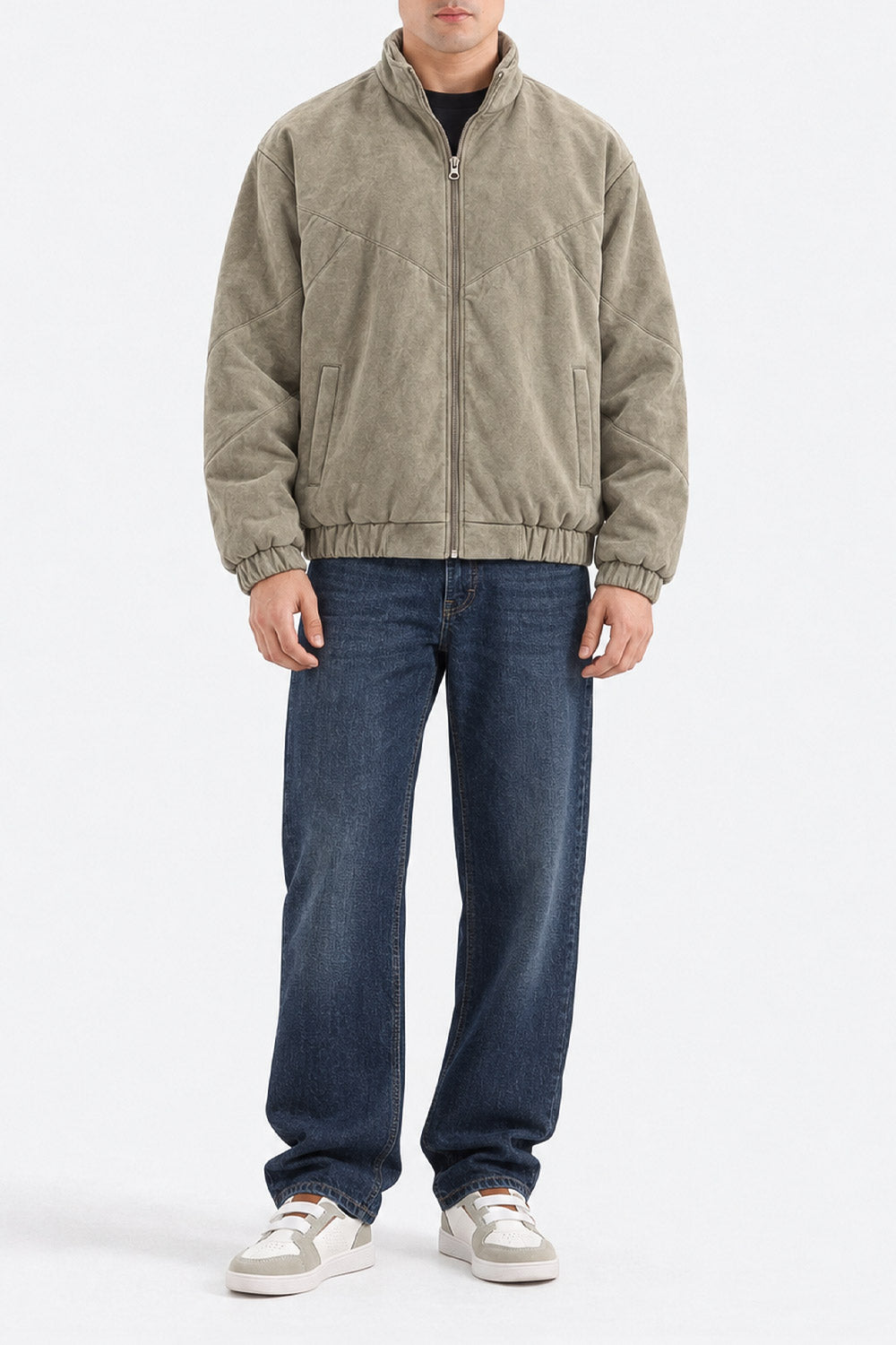 FAUX SUEDE  LEATHER JACKET