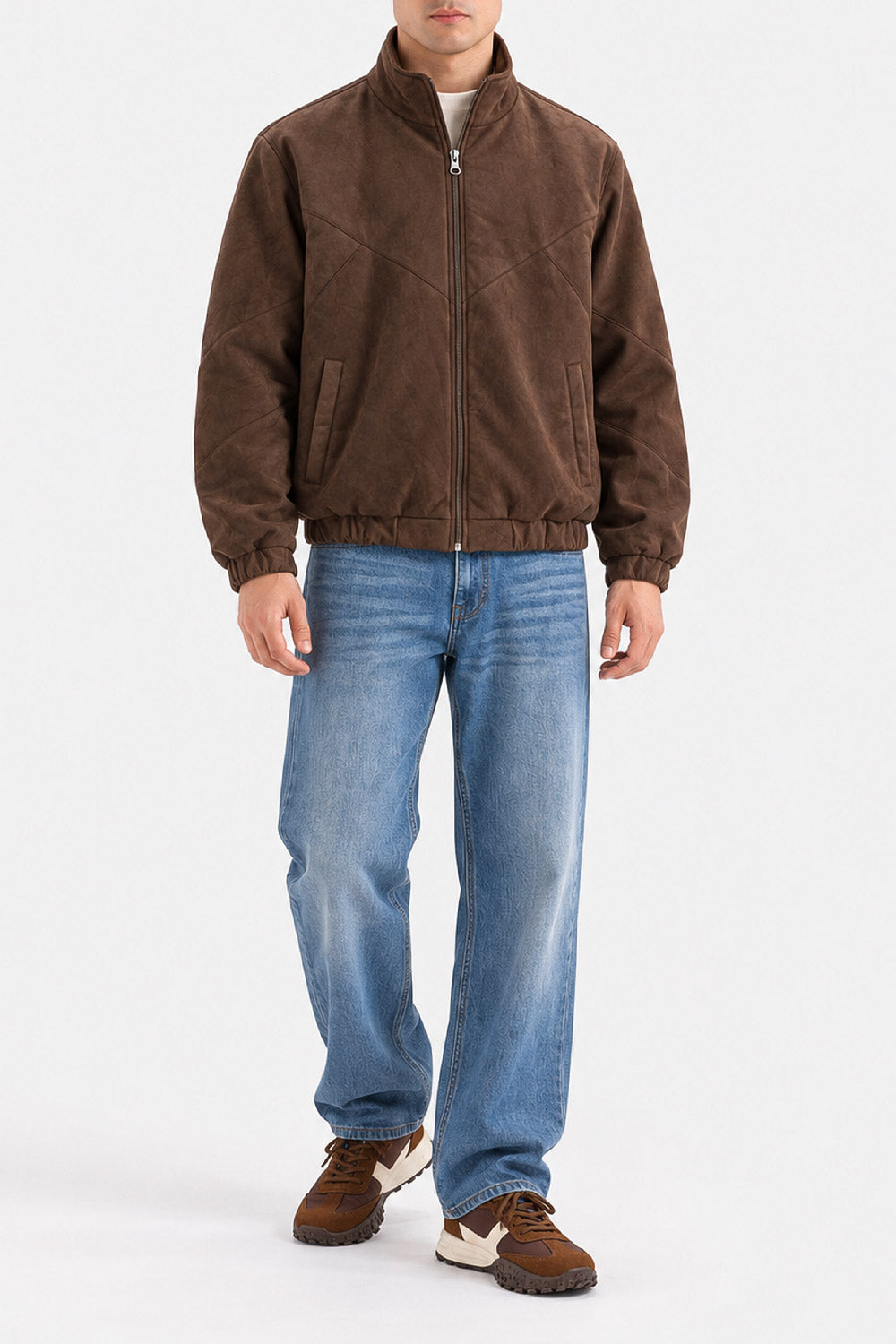 FAUX SUEDE  LEATHER JACKET