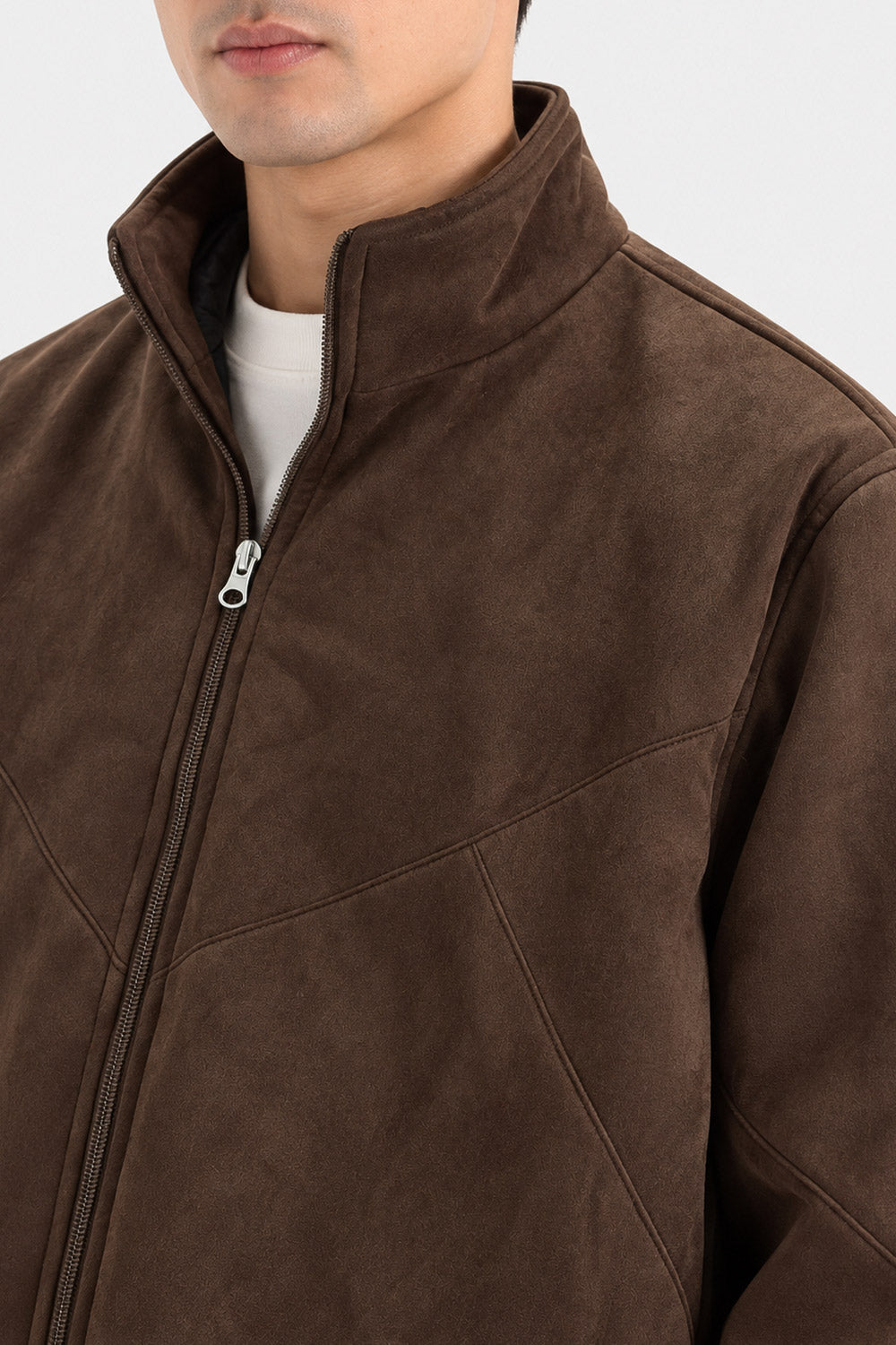 FAUX SUEDE  LEATHER JACKET