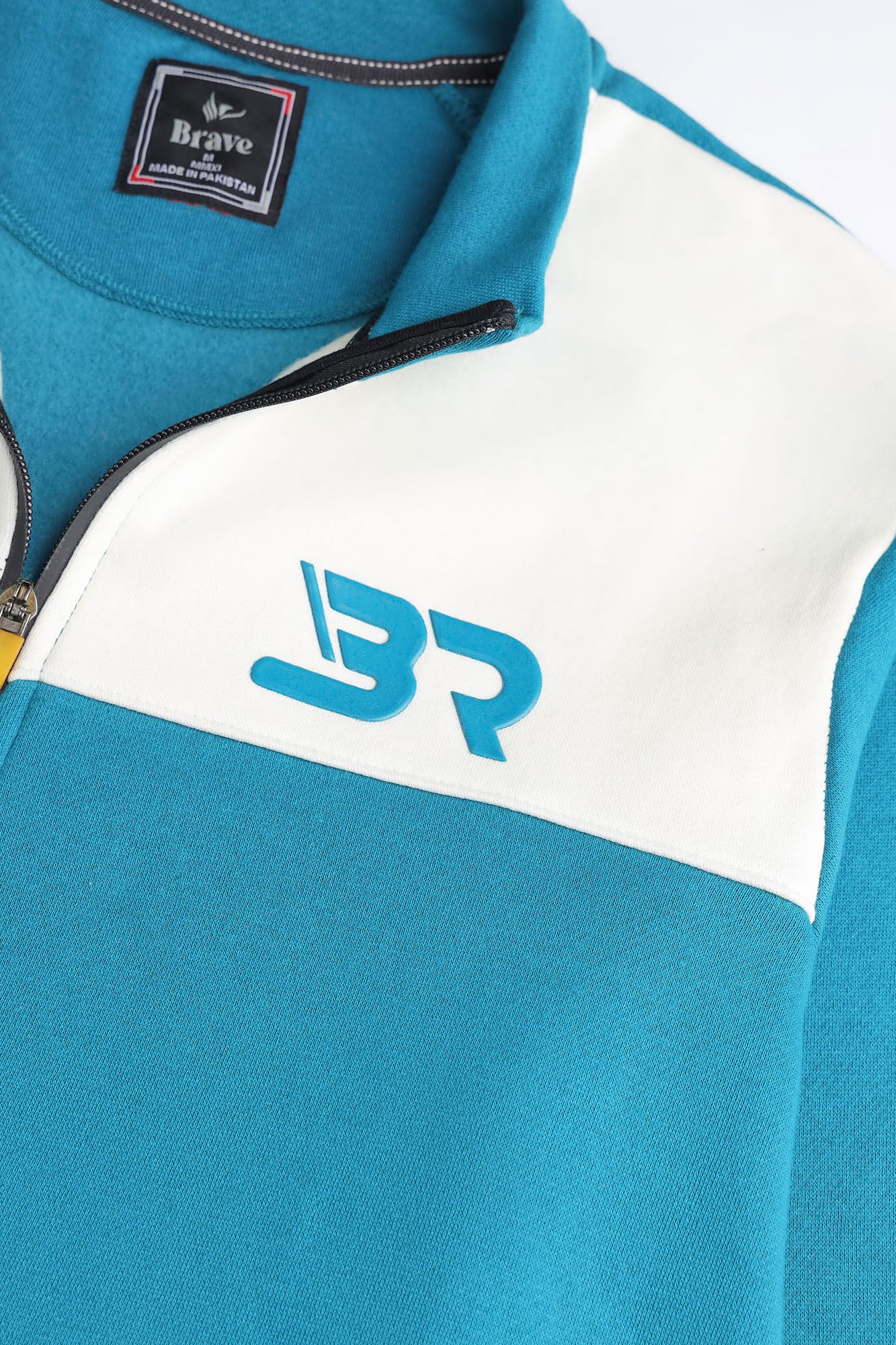 Men's Teal Color-Block Zip-Up Jacket