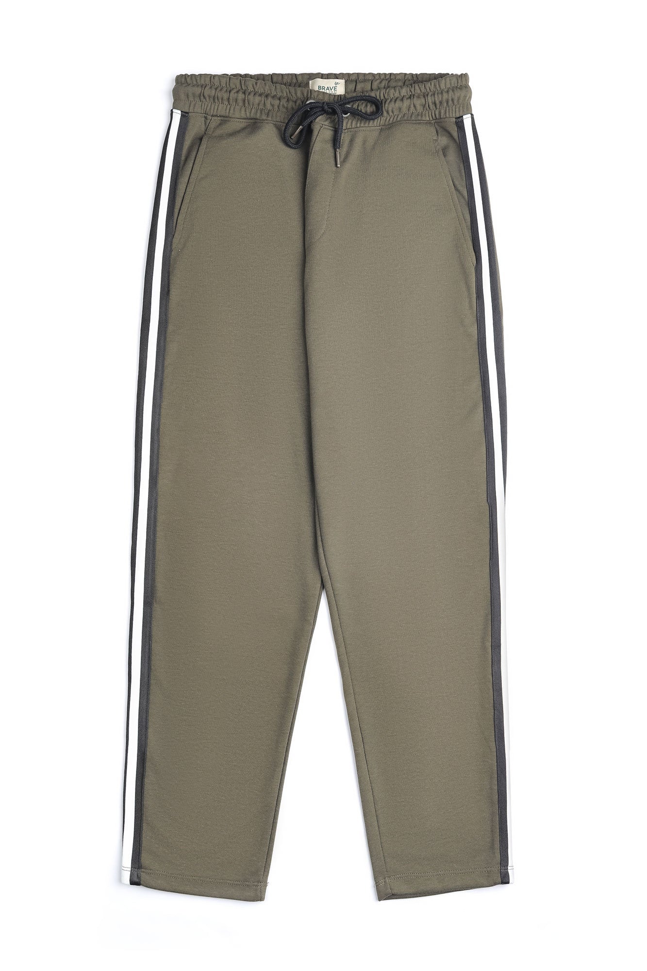 Olive  Side-Stripe Athletic Trouser