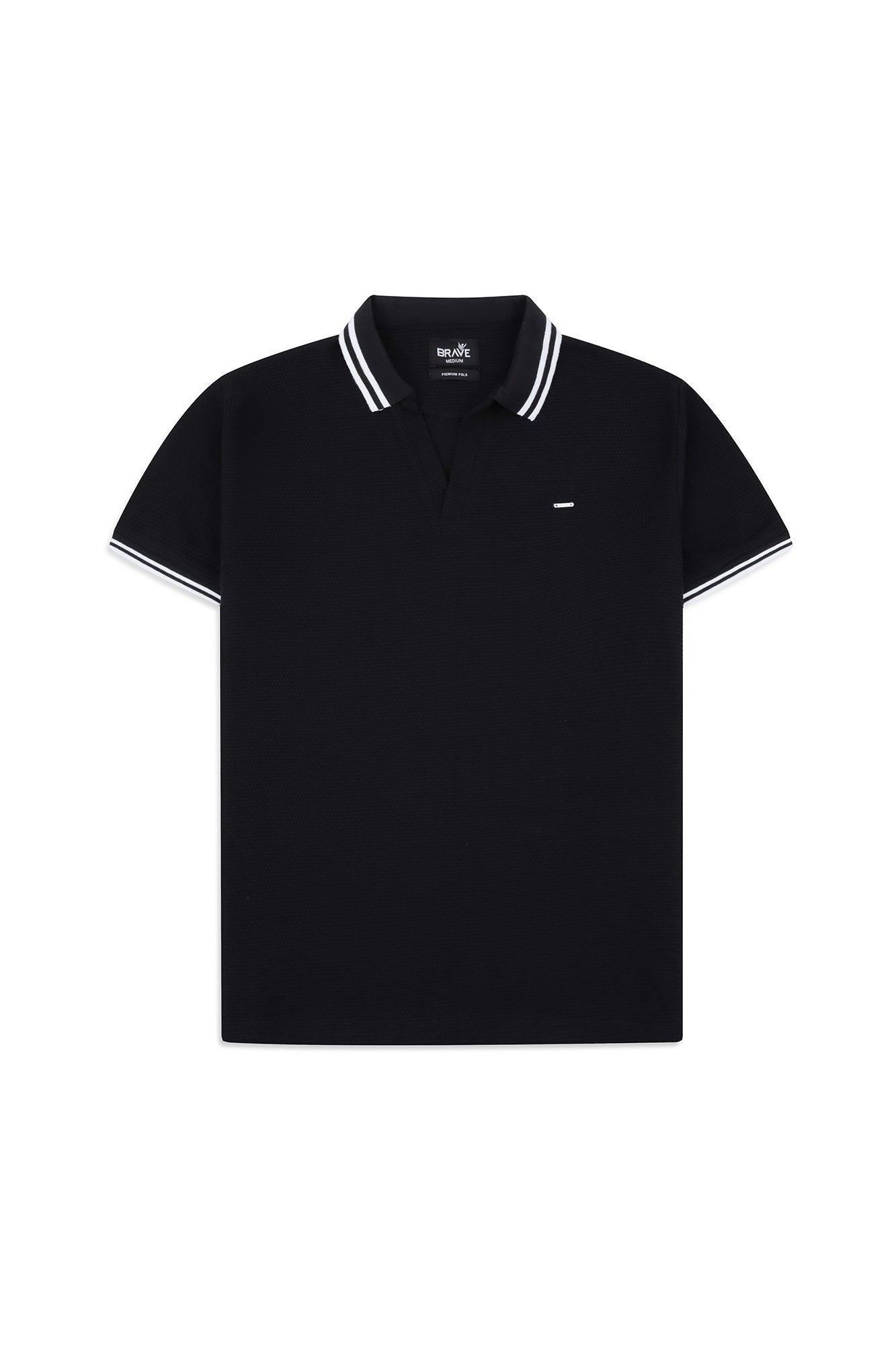 Men's Black jacquard Polo