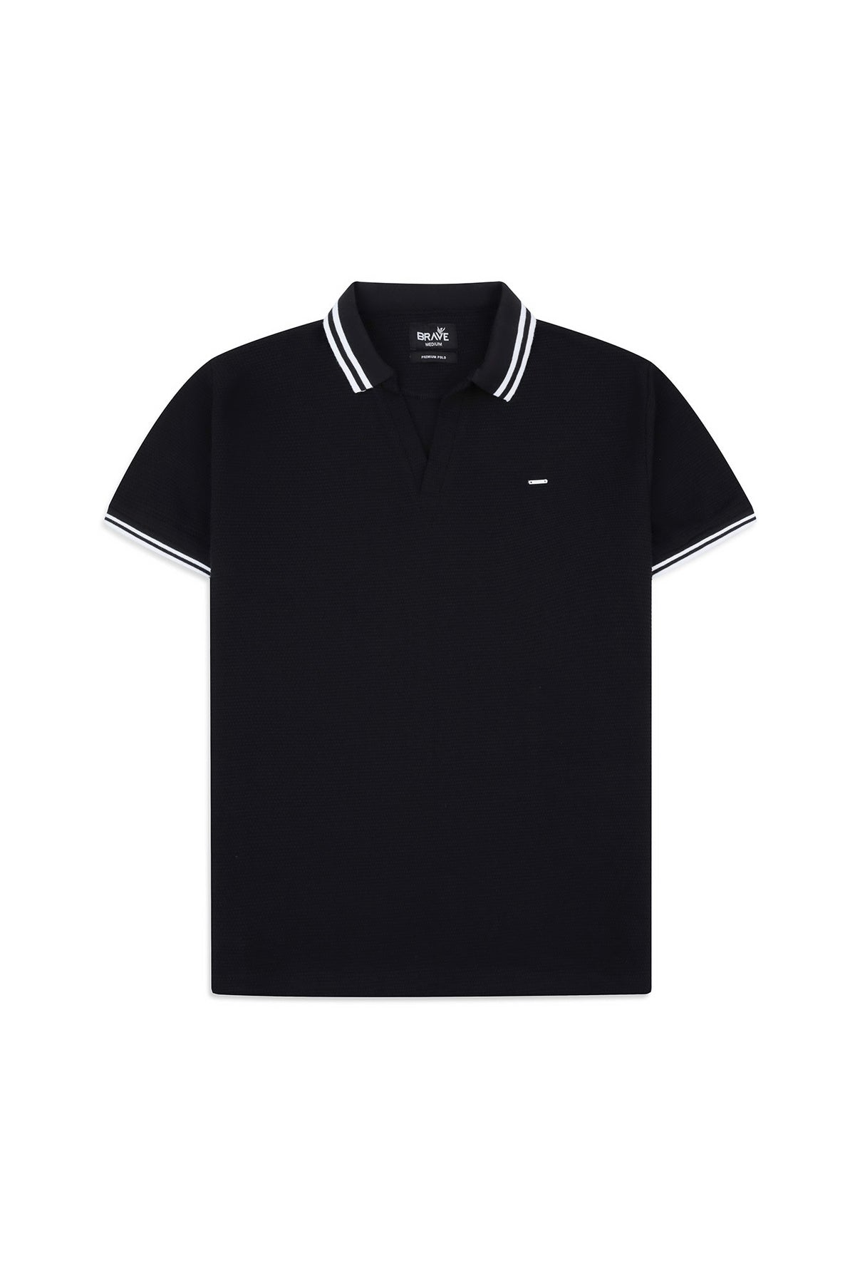 Men's Black jacquard Polo