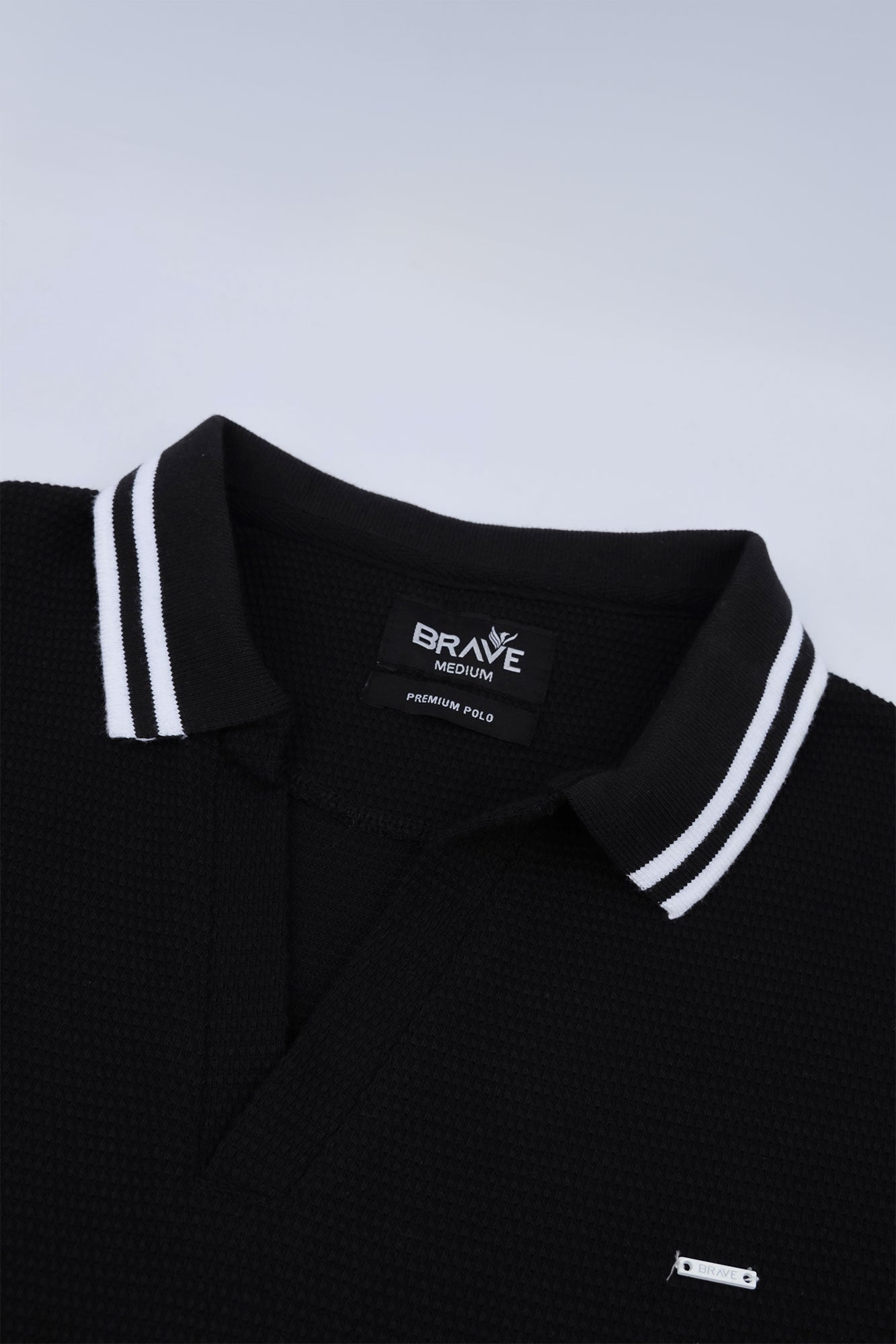 Men's Black jacquard Polo