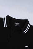 Men's Black jacquard Polo