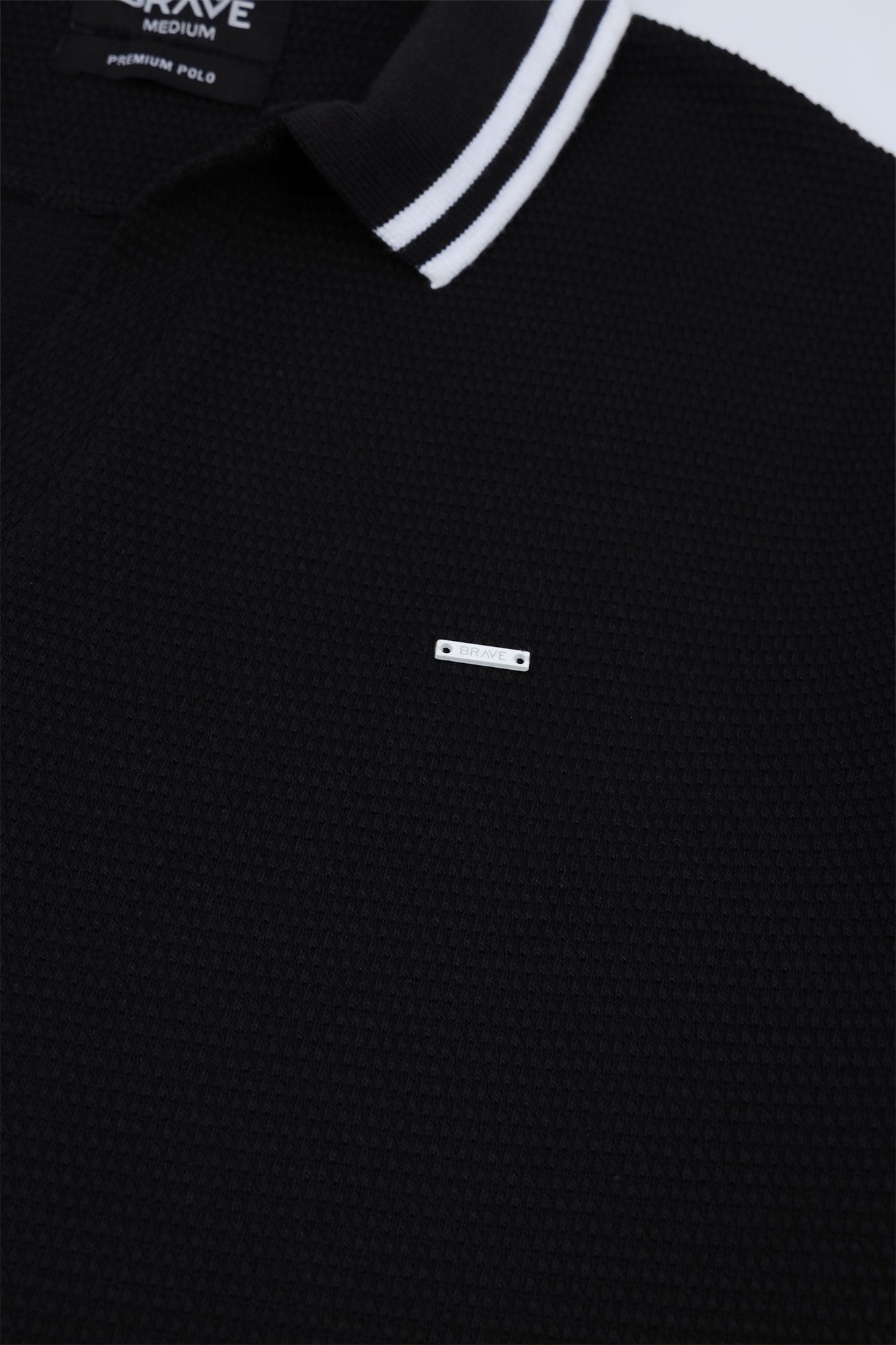 Men's Black jacquard Polo