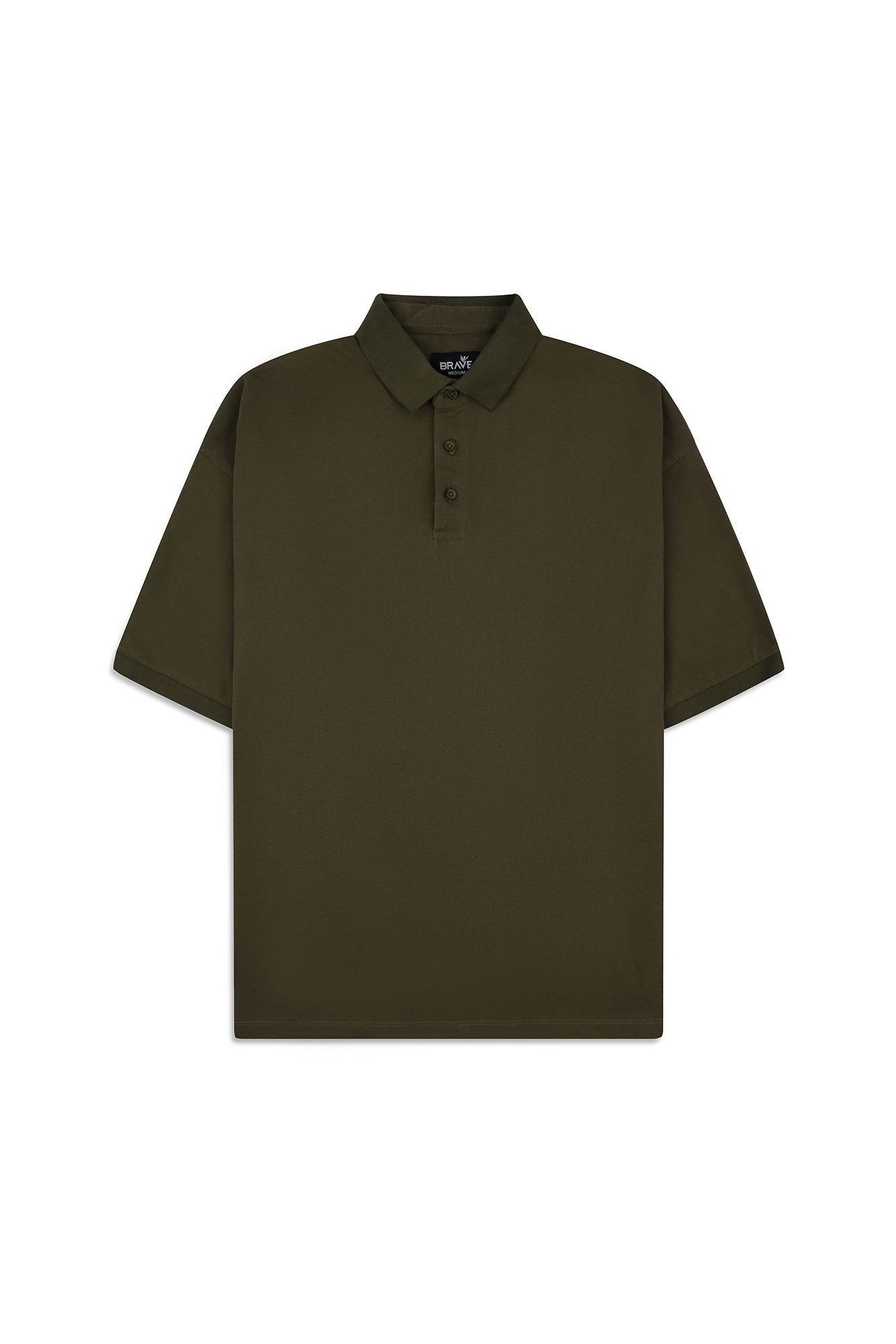 Men’s Olive Drop Shoulder Polo