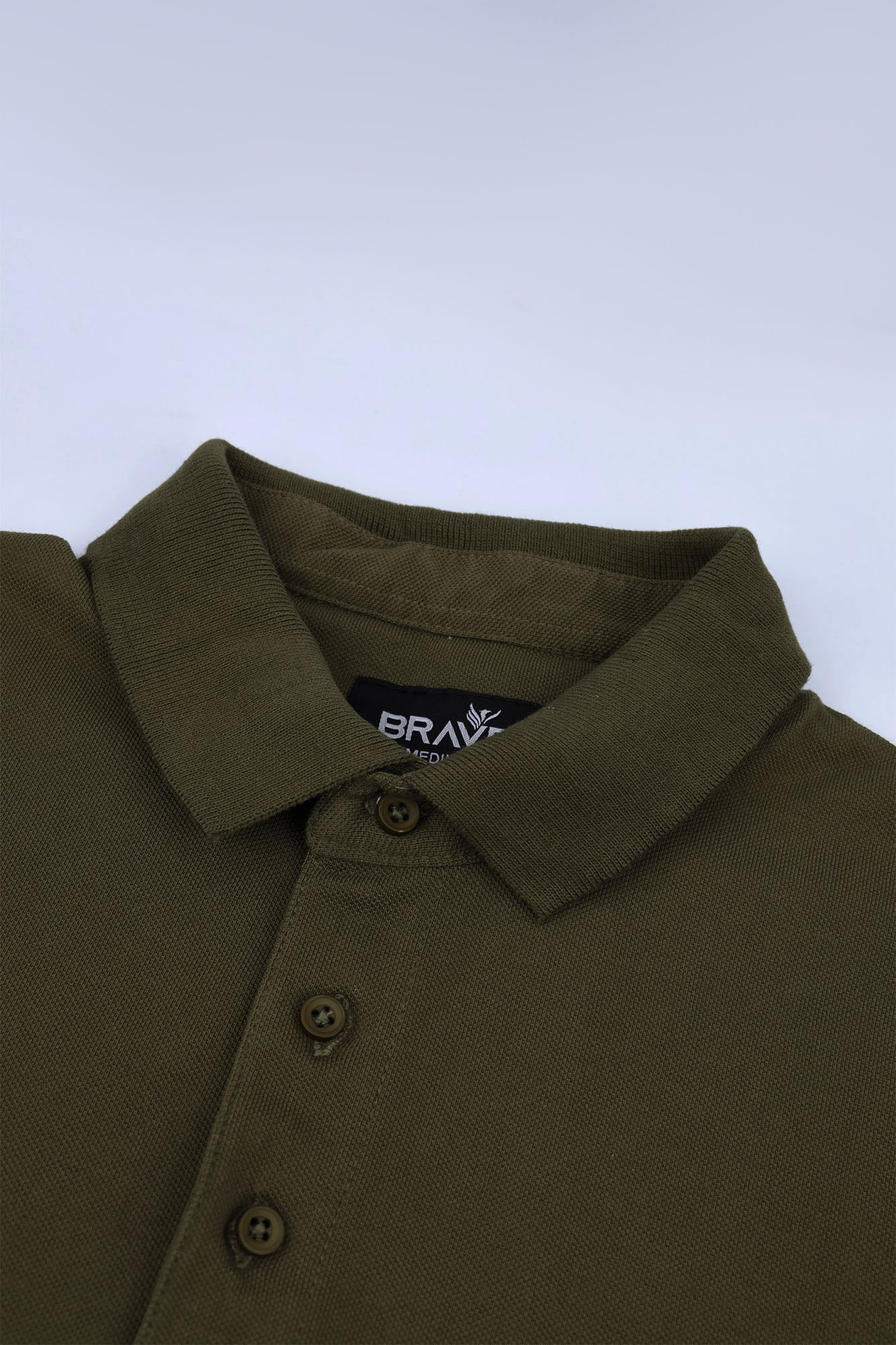 Men’s Olive Drop Shoulder Polo