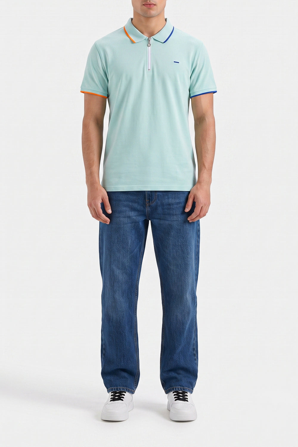 MENS TRENDY ZIPPER POLO