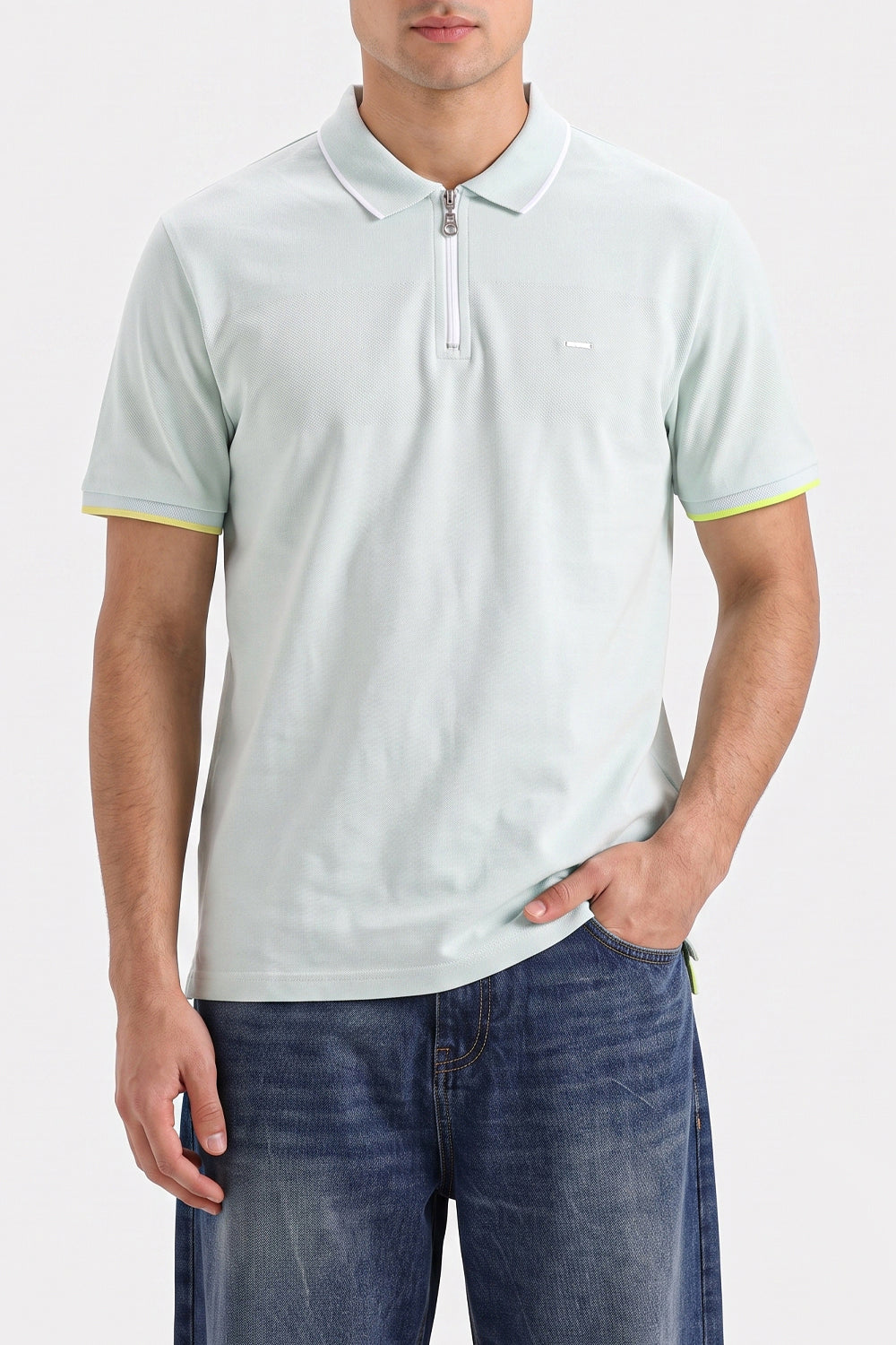 MENS TRENDY ZIPPER POLO