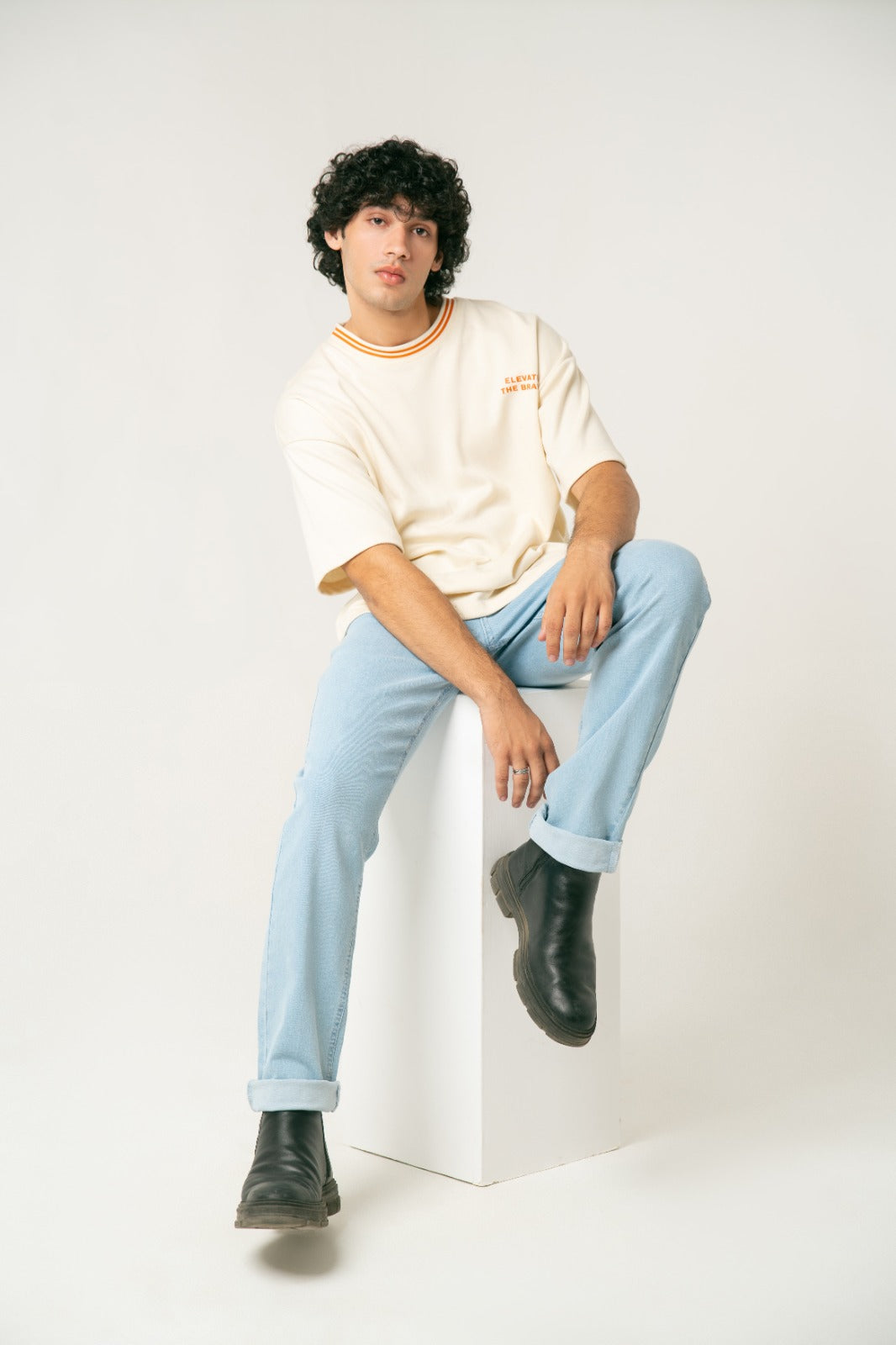 Oversized Cream Phoenix Graphic T-Shirt