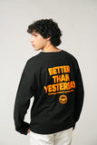 Black Motivational Graphic Long Sleeve Tee