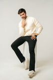 The Cream Wool-Blend Mock Neck Sweater