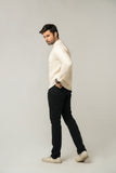 The Cream Wool-Blend Mock Neck Sweater
