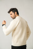 The Cream Wool-Blend Mock Neck Sweater