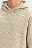 QUILTED JACQUARD HOODIE