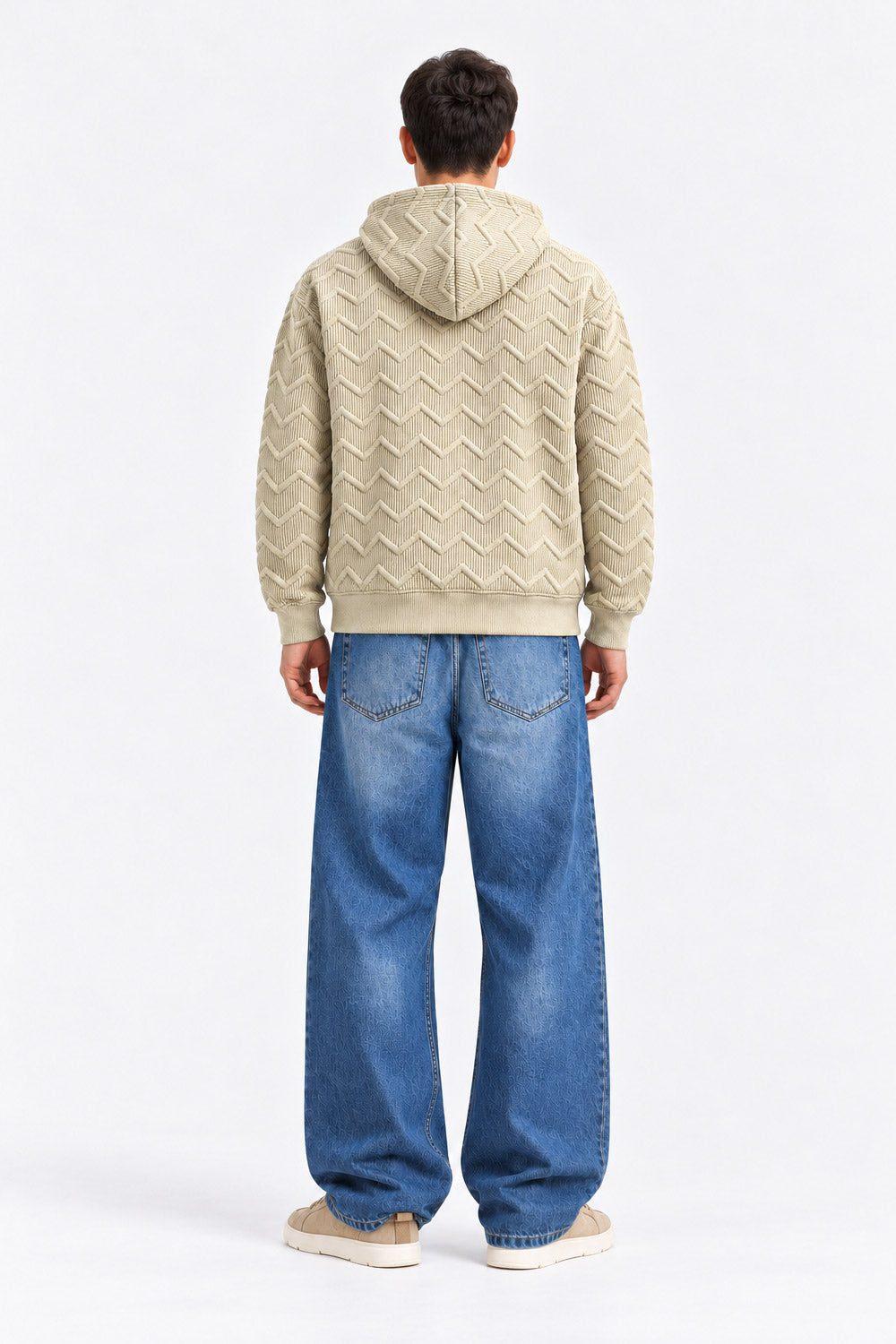 QUILTED JACQUARD HOODIE