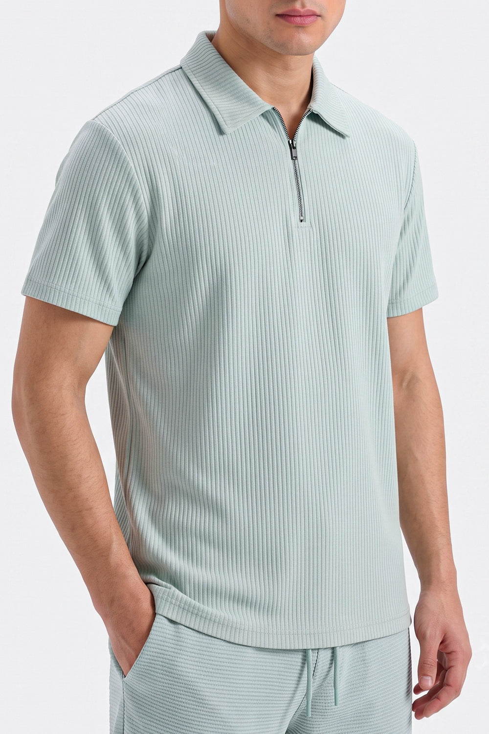 MEN ZIPPER POLO