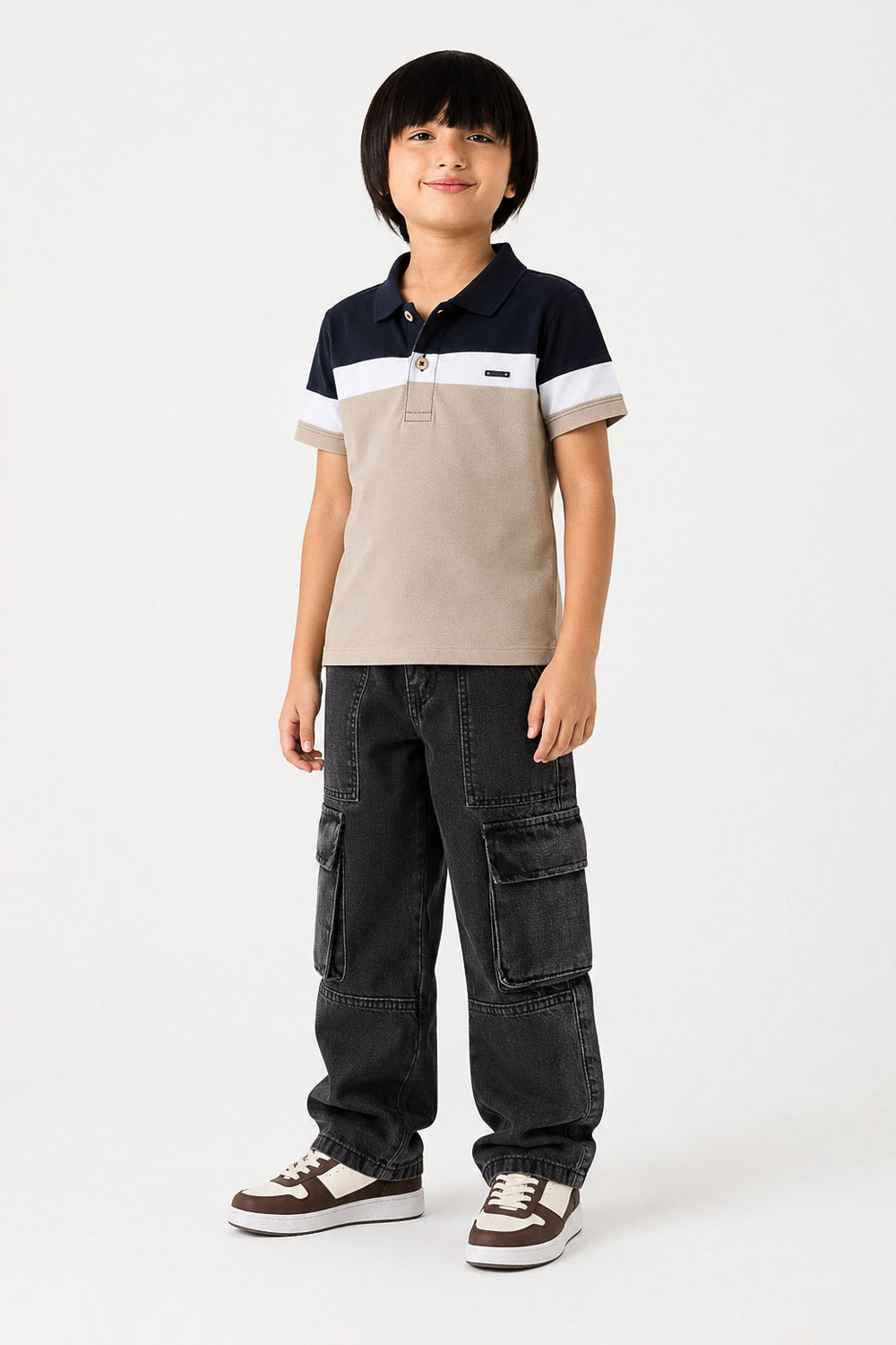 Boy's Modern Color-Block Polo