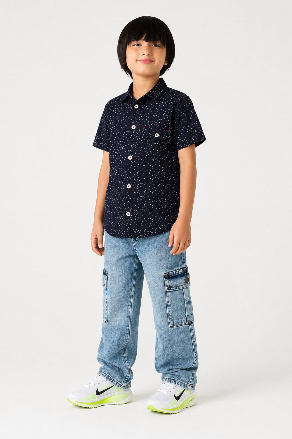 Boys' Micro-Print Casual Shirt