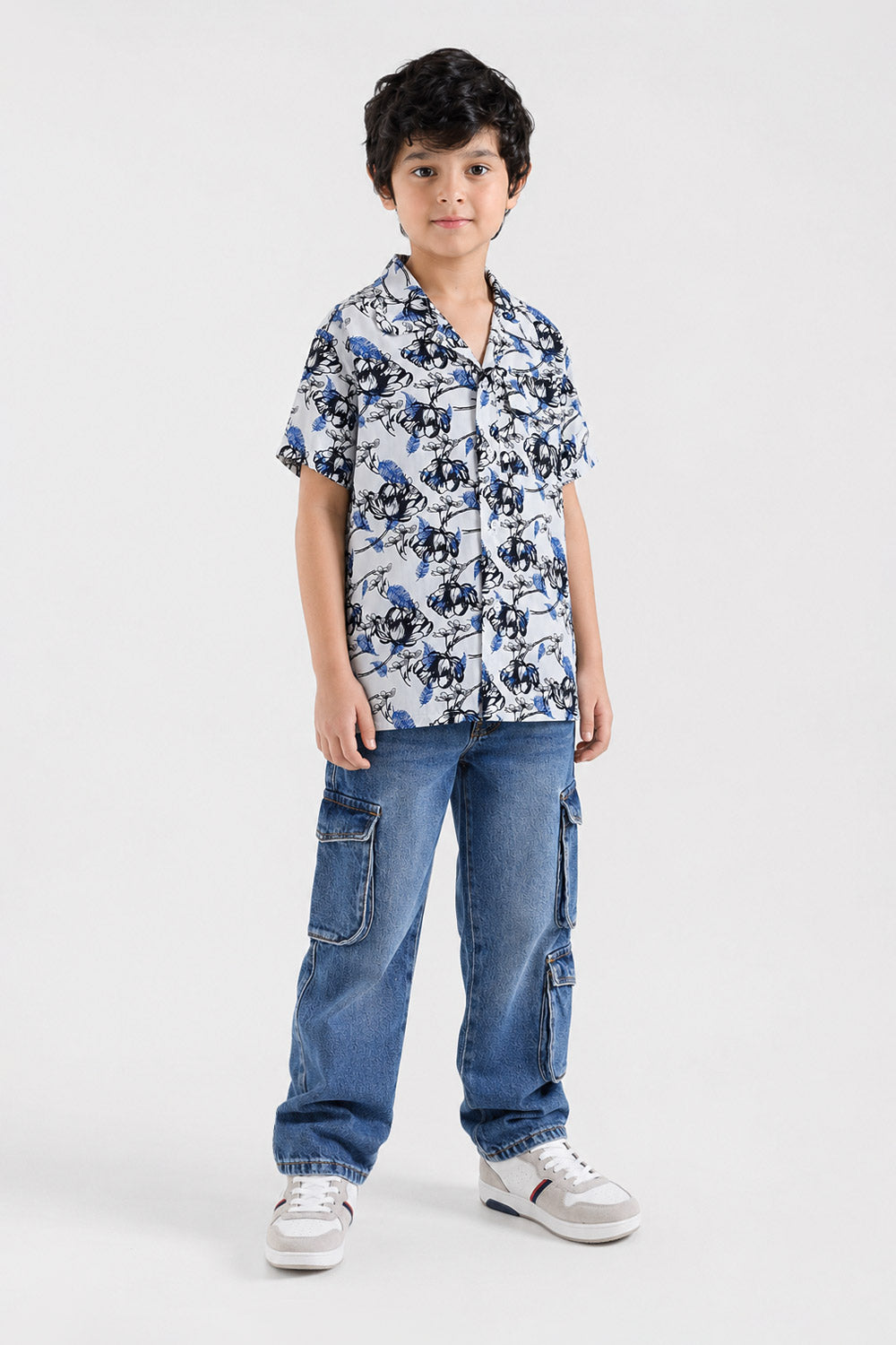 Boys' Floral Camp Collar Shirt
