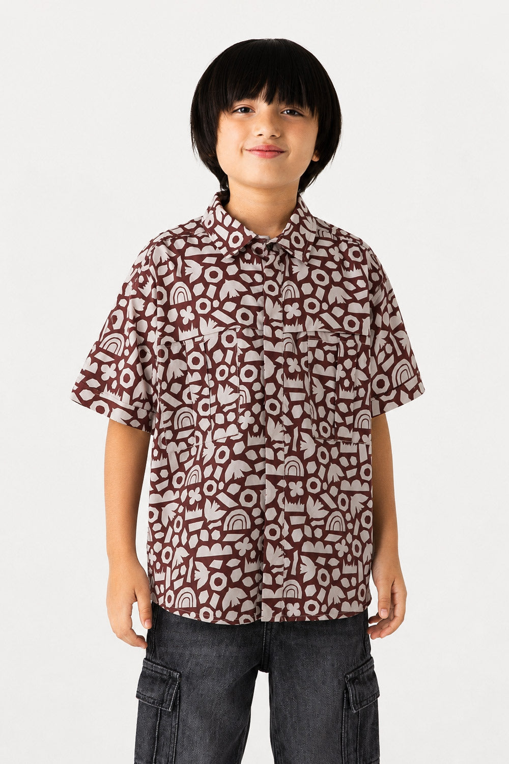 Boys' Abstract Print Casual Shirt